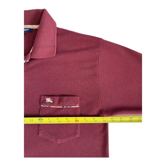 Burberry London Men's House Check Pattern Collar Polo Shirt Maroon Size M - Picture 3 of 7